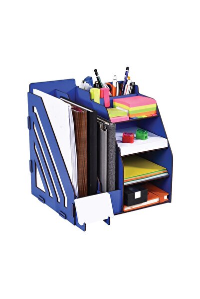 Ahşap Özel Tasarım Dekoratif Ofis Masa Üstü Organizer