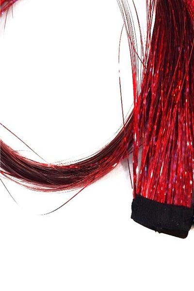 New Obsessions Snap Fastener Red Hair Tinsel