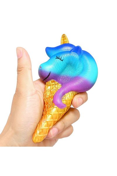 Squishmeez Squishy Gold Galaxy Unicorn Ice Cream Juicy Jumbo Size