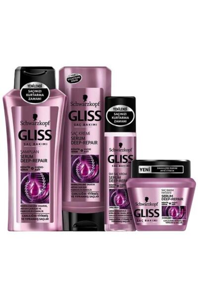 Gliss Serum Deep-repair Onarıcı Serum Bakımı Saç Bakım Seti 4'lü