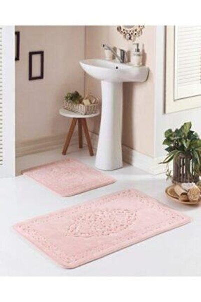 Işık Tekstil Pudra 2li Pamuklu Banyo Paspas Seti Osmanlı Desen Osmanlı03