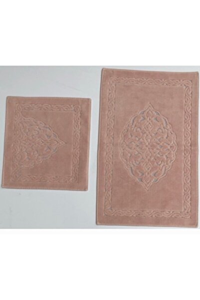 Işık Tekstil Pudra 2li Pamuklu Banyo Paspas Seti Osmanlı Desen Osmanlı03