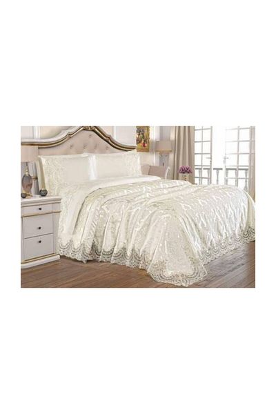 Sultan French Laced 7 Piece Chenille Bridal Set * Cream