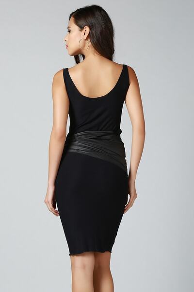 Quincey Δερμάτινο φόρεμα με ζώνη