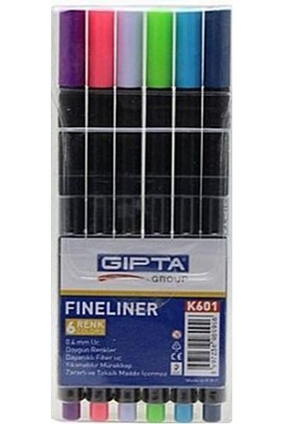 Gıpta Fineliner Pen 0.4 Mm Pvc Box 6 Colors
