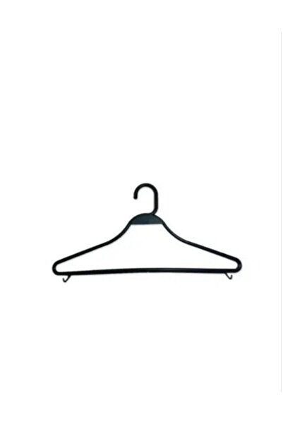 CiciMarketim Siyah Plastik Kırılmaz Bükülmez Elbise Pantolon Tsört Askısı Askı 20adet