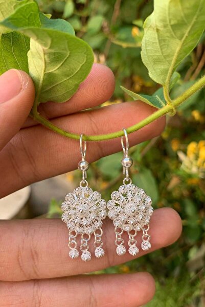 Artuklu Telkari Telkari Gümüş Sallantılı Bereket Küpe