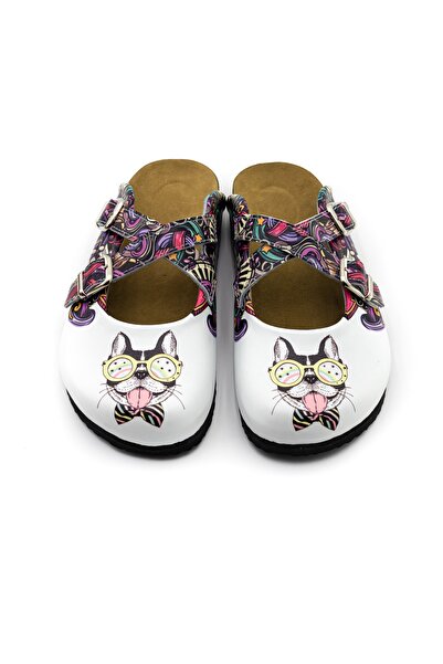 TERLİKSABO Köpek Desenli Zikzak Sabo Terlik