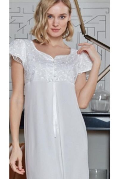 Bone Club 4715 Pregnant Maternity Lez Lace Maternity Nightgown