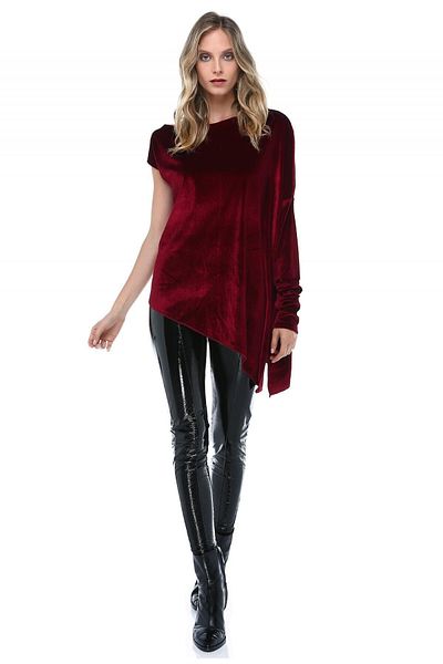Quincey Velvet Asymmetrical Tunic