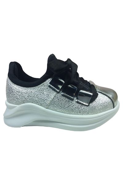grafen Orthopedic Booties A.silver Patent Leather Heart Tnb White Girl's Sports Aykb Bğckl Heeled Orthopedic