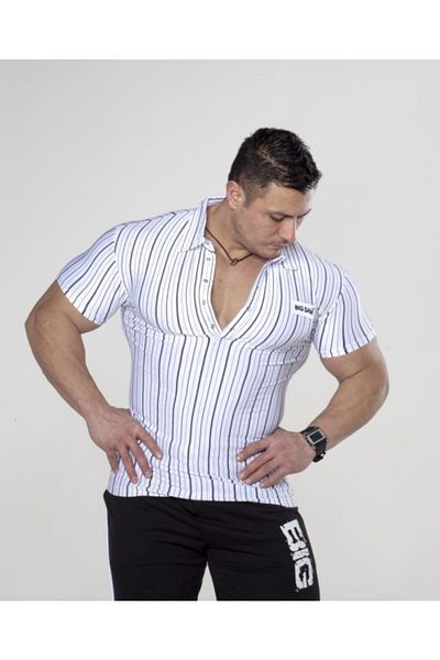 Big Sam Slim Fit Striped Fitness T-Shirt 2704
