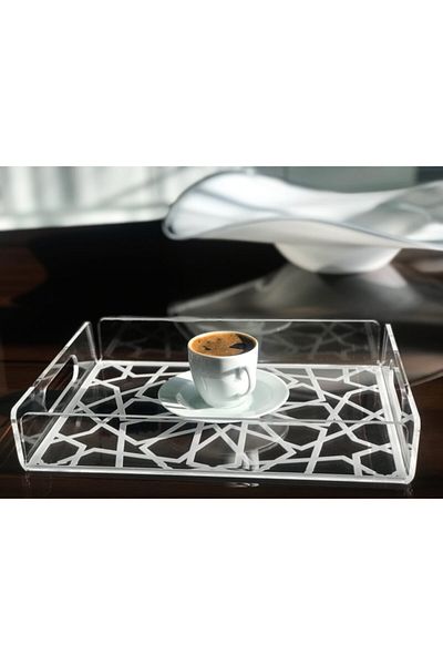 Queen Bee İstanbul Transparent Design Tray Large Size-ottoman