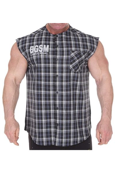 Big Sam قميص بدون أكمام مطبوع باللون الفضي من Oldschool - 5045