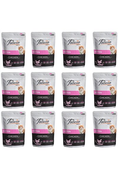 Felicia Tahılsız Tavuklu Yavru Pouch Kedi Konservesi 85 Gr 12' Li Paket