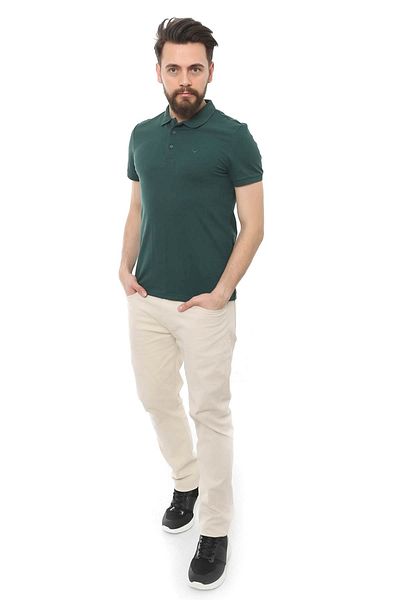 Cazador 4613 Ανδρικό μπλουζάκι Polo Neck Hunter Green