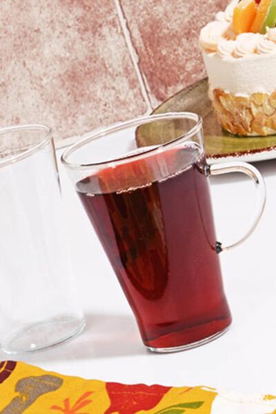 Kitchen World Termisil 2'li 0,4 lt Isıya Dayanıklı Kahve-Latte Cam Kupa Bardak