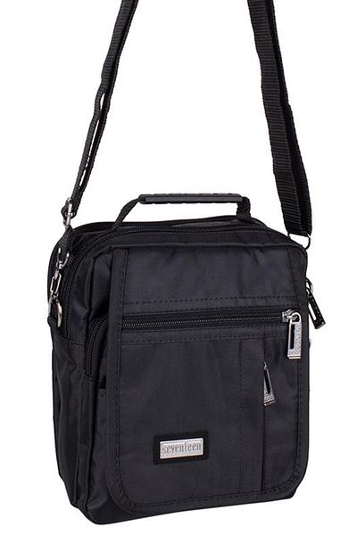 SEVENTEEN 2248 Multi-Compartment Men's Hand and Shoulder Strap Bag Black