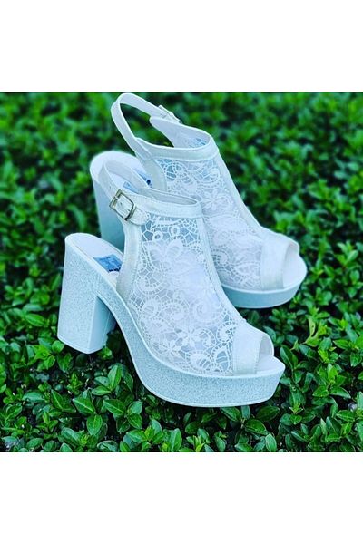 Ayakkabı Tutkusu Stilo ® Pantofi de mireasa alb din dantela de dama 10 cm