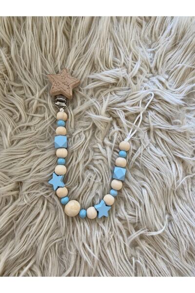 Mini Ropa 100% Natural Wood Pacifier Chain Special Design Baby Gift Blue