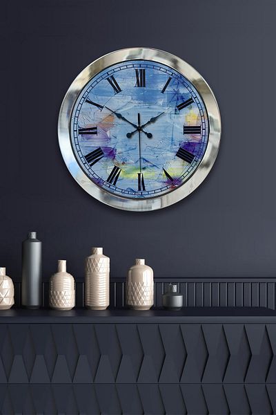 Kasva Concept Gift 36 cm Chrome Metal Modern Wall Clock