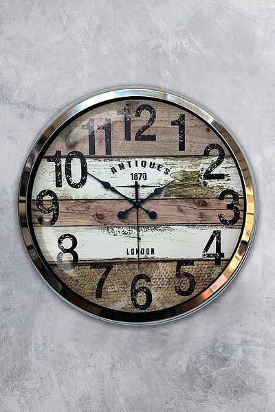 Kasva Concept Δώρο ρολόι τοίχου 40 εκ. Chrome Metal Vintage