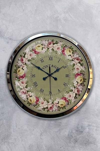 Kasva Concept Δώρο ρολόι τοίχου 40 εκ. Chrome Metal Vintage