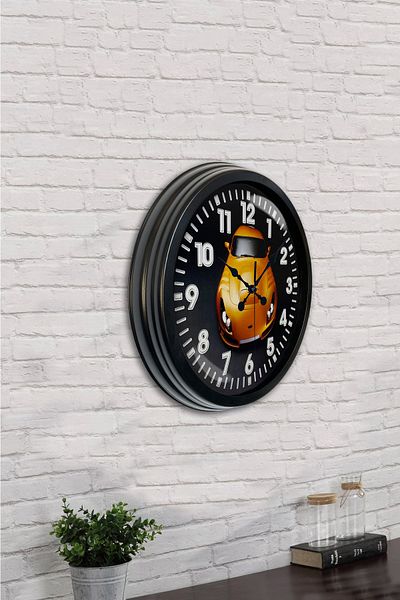 Kasva Concept Gift 40 cm Black Metal Auto Gallery Wall Clock