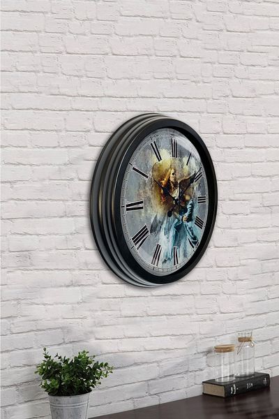 Kasva Concept Gift 40 cm Black Metal Dance Wall Clock