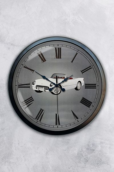 Kasva Concept Gift 40 cm Black Metal Car Wall Clock