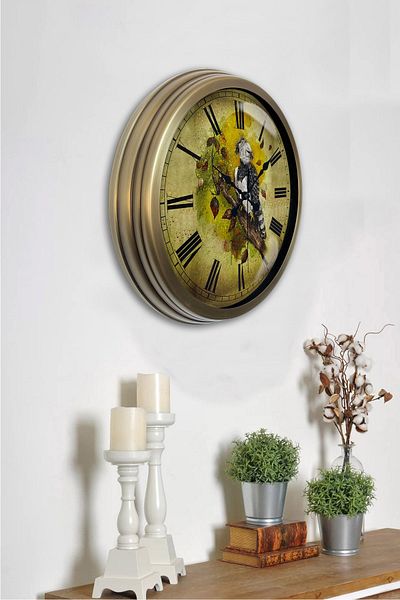 Kasva Concept Gift 40 cm Antique Metal Amazon Wall Clock