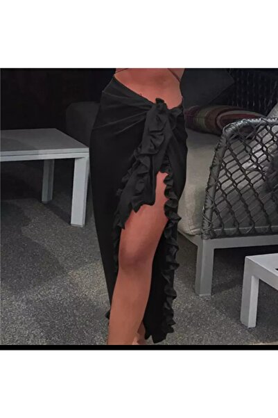 angel stayl Kadın Siyah Pareo