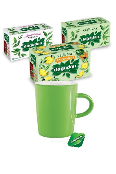 Doğadan Kupa Bardak Hediyeli Yeşil Çaylar 3'lü Set