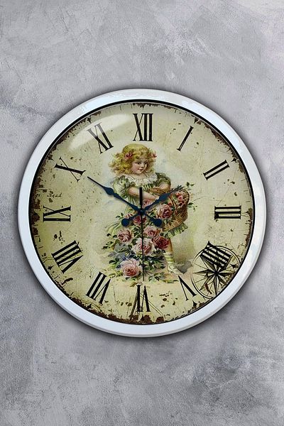 Kasva Concept Cadou 40 Cm Ceas de Perete Metal Alb
