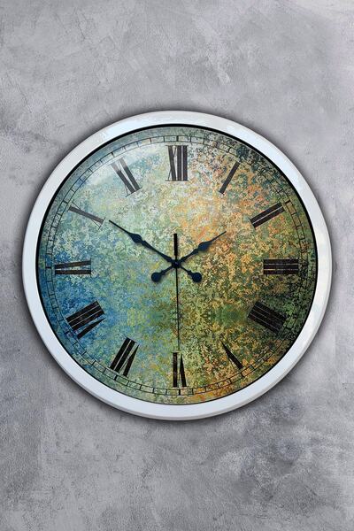 Kasva Concept هدية ساعة حائط ياسمين معدنية بيضاء مقاس 40 سم