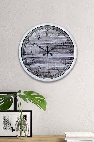 Kasva Concept Gift 40 cm White Metal Antique Wall Clock