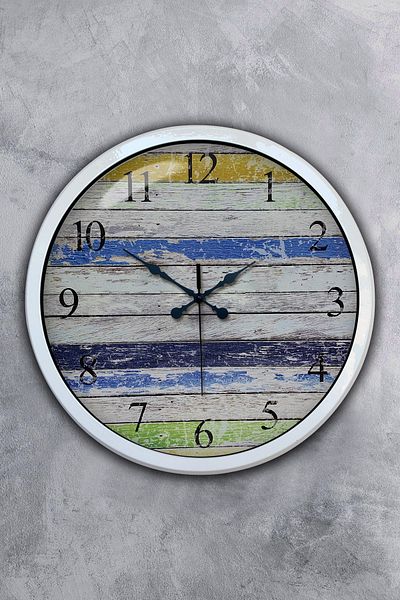 Kasva Concept Gift 40 cm White Metal Alaçatı Wall Clock