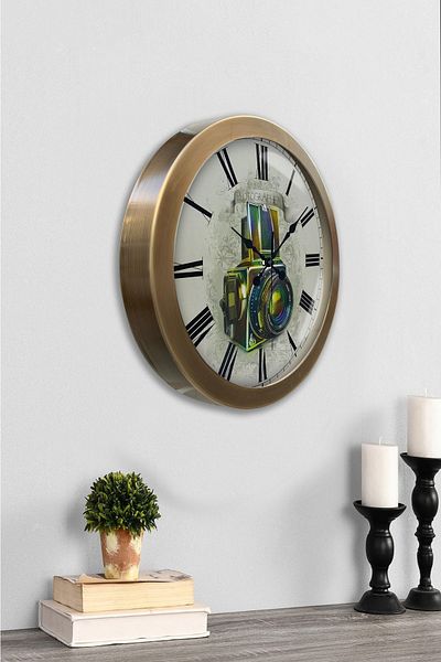 Kasva Concept Cadou 36 Cm Ceas de Perete Fotografie Metal Vechi