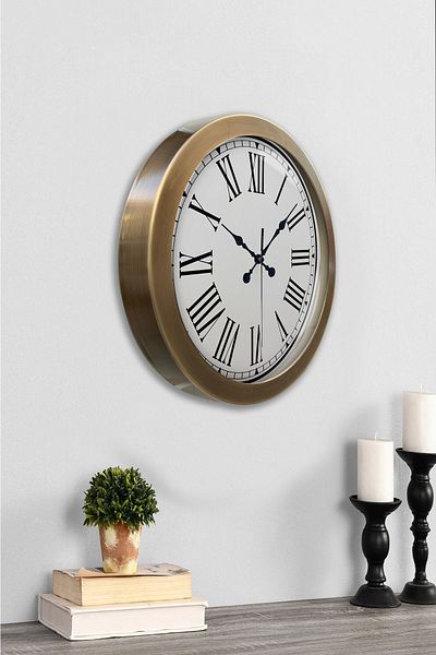 Kasva Concept Gift 36 cm Antique Metal Novel Number Wall Clock