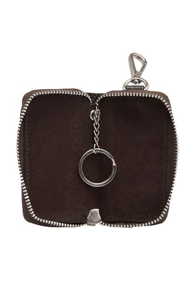 Tergan Brown Leather Unisex Keychain 00257a42