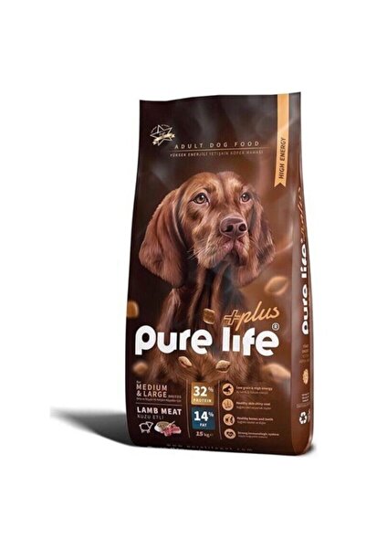PureLife Pure Life Plus Kuzu Etli Yüksek Enerjili Yetişkin Köpek Maması 15 Kg