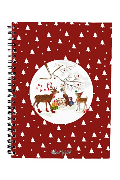 Bikutumutluluk Gift - N062 A5 Design Spiral Notebook - Red Deer New Year