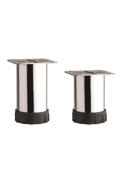 ARON 4 Adet Ayarlanabilir Pingolu Krom Mobilya Dolap Ayağı Metal (4 Adet) 20cm