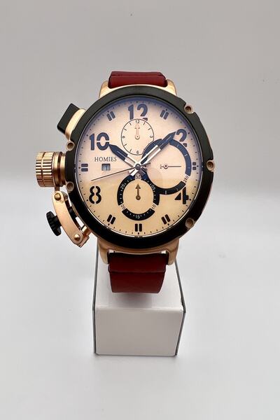 Homies Kırmızı Deri Kordon Şık Spor Erkek Saati Hms986