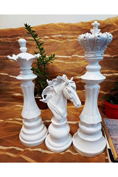 Hands Hand Dekor 3'lü Satranç Seti Dekoratif Ham Biblo Dev Boy