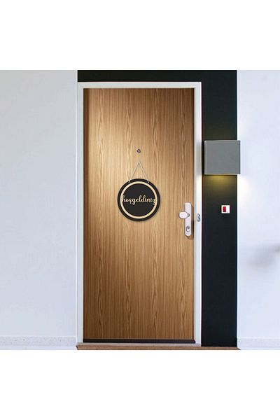 enmalife Μαύρο - Λευκό Στολίδι Πόρτας Καλωσορίσματος