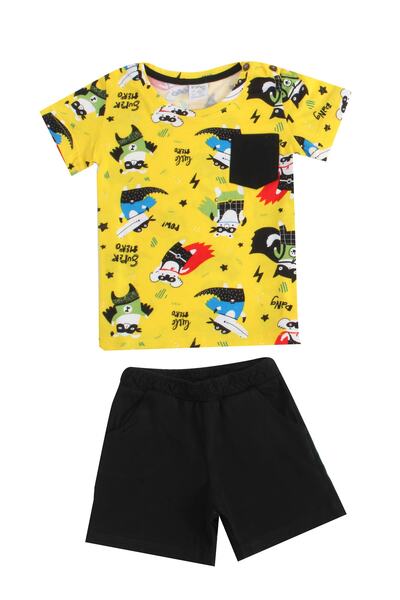 ZUZUNGA طقم علوي سفلي أصفر للجنسين Mbhy01b