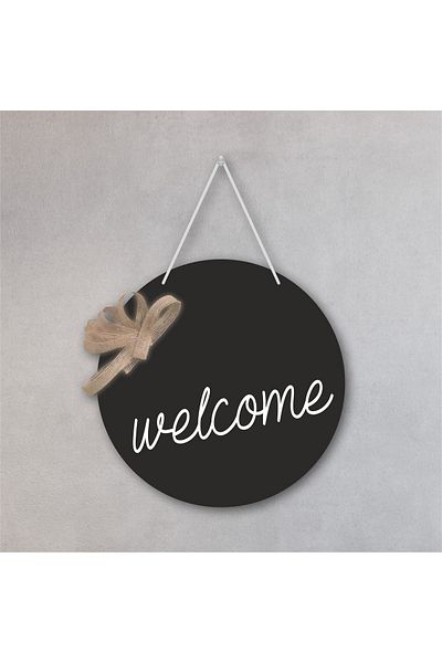 enmalife Μαύρο - Λευκό Welcome Written Door Στολίδι