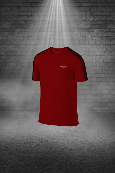 POSEIDON STORM Plus Size Men's Burgundy Dri-Fit Fabric Round Neck Pocket Stylish Comfortable T-Shirt Shorts Set (4Xl-10Xl)