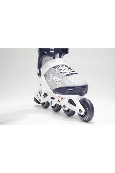 Decathlon Black Gray Single Brake Kids Roller Skates - Fit 3